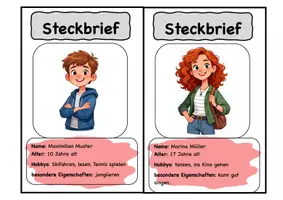 Vorschau - Bildkarten - Steckbriefe zur Personenbeschreibung - Seite 1
