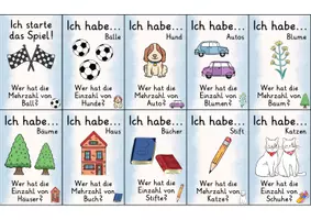 Vorschau - Arbeitsblätter - Einzahl und Mehrzahl Materialpaket | Arbeitsblätter, Tafelmaterial & Ich habe – Wer hat? | Deutsch Klasse 1 - Seite 2