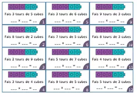 Aperçu - Apprentissages en autonomie - Multiplication - Les tours de cubes - Page 1