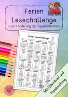 Vorschau - Arbeitsblätter - Ferien Lesechallenge zur Förderung der Lesemotivation - Deckblatt