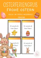 Vorschau - Bildkarten - Osterferiengruß / Abschluss vor den Frühlingsferien / Ostergeschenk 🐣 - Deckblatt