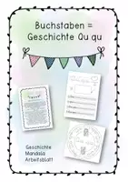 Vorschau - Arbeitsblätter - Buchstabengeschichte Qu qu Schreibschrift - Deckblatt