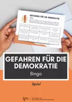 Vorschau - Arbeitsblätter - Gefahren für die Demokratie - Bingo Spiel - Deckblatt