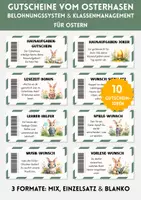Vorschau - Spiele - Belohnungssystem | Gutscheine für Kinder zu Ostern: Hausaufgabengutscheine, Motivation & Classroom Management | Ostern im Klassenzimmer - Deckblatt