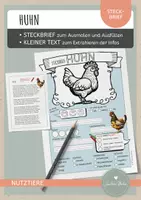 Vorschau - Arbeitsblätter - Huhn – Steckbrief & Infotext (Kl. 2–4) - Deckblatt