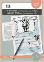 Vorschau - Arbeitsblätter - Kuh – Steckbrief & Infotext (Kl. 2–4) - Deckblatt