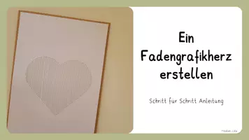 Vorschau - Mal- und Bastelvorlagen - Fadengrafik Herz - Bastelanleitung und digitales Tafelbild - Seite 1