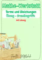 Vorschau - Arbeitsblätter - Terme und Gleichungen - Grundbegriffe - leichtes bis mittleres Niveau - Deckblatt