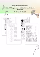 Vorschau - Arbeitsblätter - Stups, der kleine Osterhase - Lied mit Piktogrammen + Arbeitsblatt zum Kleben & Ausmalen I Förderschule GE / UK - Deckblatt