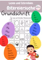 Vorschau - Arbeitsblätter - Ostereiersuche Lesen und Schreiben Grundschrift Klasse 1 - Deckblatt