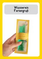 Vorschau - Mal- und Bastelvorlagen - Feriengruß - kleiner Gruß für Wassereis - Deckblatt