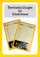Vorschau - Bildkarten - Feriengruß - Schokolinsenzeugnis - Deckblatt