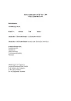 Vorschau - Stundenentwürfe - Unterrichtsentwurf Würfelnetze - Deckblatt