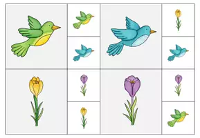 Vorschau - Fördermaterial/Inklusion - Klammerkarten Bilderzuordnung Frühling - Seite 1