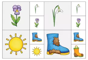 Vorschau - Fördermaterial/Inklusion - Klammerkarten Bilderzuordnung Frühling - Seite 3