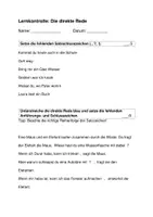 Vorschau - Test - Deutsch Lernkontrolle: Direkte Rede 4./5. Klasse - Seite 1