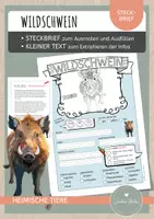 Vorschau - Arbeitsblätter - Wildschwein – Steckbrief & Infotext (Kl. 2–4) - Deckblatt