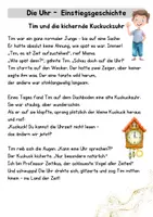 Vorschau - Arbeitsblätter - Die Uhr - Ganze und halbe Stunden - Seite 1