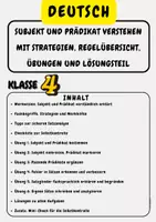 Vorschau - Stundenentwürfe - Materialpaket: SATZPAKET Satzglieder, Satzergänzungen, Subjekt und Prädikat / Klasse 4 - Seite 1