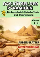 Vorschau - Arbeitsblätter - Das Rätsel der Pyramiden – AB5 Pyramidenbau | Fördermaterial & DaZ Klasse 5/6 - Deckblatt