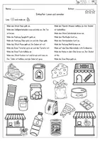Vorschau - Arbeitsblätter - DaZ / DaF - Einkaufen - Lesen und Anmalen (differenziertes Arbeitsblatt) - Seite 3