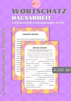 Vorschau - Unterrichtsreihen - Grundwortschatz Küche & Haushalt DaF A1/A2 Verben konjugieren - Deckblatt