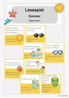 Vorschau - Spiele - Lesespiel Sommer - Sätze lesen - Deckblatt