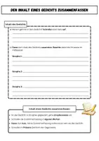 Vorschau - Stundenentwürfe - Gedichte verstehen & zusammenfassen – Arbeitsblätter zur Gedichtanalyse (Strophe, Reimform, Inhalt) Klasse 5/6 - Seite 2