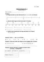 Vorschau - Arbeitsblätter - Klassenarbeiten und Lernzielkontrollen Rationale Zahlen - Seite 1