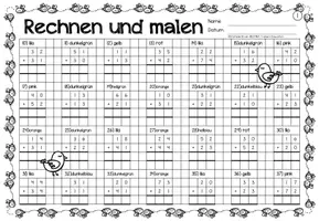 Voorbeeld - Rechen-Mal-Blätter - Addition Zahlenraum bis 100 (Frühling) Lente Wiskunde Duits - Pagina 3