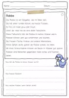 Vorschau - Arbeitsblätter - Sachtext Robbe - Seite 1