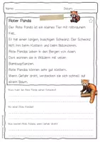 Vorschau - Arbeitsblätter - Sachtext Roter Panda - Seite 1