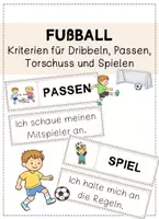Vorschau - Poster - Bewertungsbogen + Kriterien Aushang Fußball (Dribbeln, Passen, Torschuss, Spiel) - Seite 1