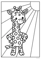 Vorschau - Mal- und Bastelvorlagen - Giraffenklasse Ausmalbilder - Klassentier Giraffe - Seite 1