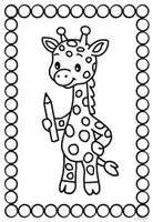 Vorschau - Mal- und Bastelvorlagen - Giraffenklasse Ausmalbilder - Klassentier Giraffe - Seite 3