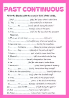 Vorschau - Arbeitsblätter - Past Continuous Tense | Worksheet - Deckblatt