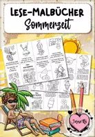 Vorschau - Arbeitsblätter - Lese-Malbücher Sommer – 2-fach differenziert | Leseförderung Klasse 1–2 & DaZ - Deckblatt