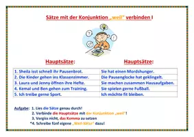 Vorschau - Arbeitsblätter - Konjunktionen verbinden Sätze (Übung) - Seite 1