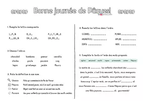 Vista previa - Hojas de trabajo - Pascua / Pâques - fiche de travail - Portada