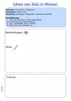Vorschau - Arbeitsblätter - Lösen von Salz in Wasser - Deckblatt