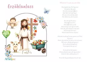 Vorschau - Arbeitsblätter - Ostergeschichte für Klasse 1 mit Bild: Jesus & Ostertext zum Vorlesen - Seite 3
