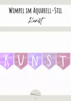 Vorschau - Poster - Wimpelkette im Aquarellstil - Kunst - Lernwand/ Präsentation - Deckblatt