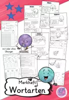 Vorschau - Arbeitsblätter - Merkheft Wortarten mit passenden Übungen (Adjektive, Nomen, Verben, Artikel) - Deckblatt