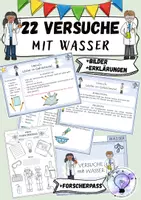 Vorschau - Experimente - 22 Versuche Experimente mit Wasser Forscherpass - Deckblatt