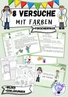 Vorschau - Experimente - Versuche Experimente mit Farben & Forscherpass experimentieren - Deckblatt