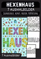 Vorschau - Mal- und Bastelvorlagen - Hexenhaus Malvorlagen Ausmalbilder Poster kreative Hexenhaus Grundschule - Deckblatt