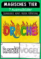 Vorschau - Mal- und Bastelvorlagen - Magisches Tier Bild Grundschule Ausmalbilder Magisches Tier Grundschule - Deckblatt