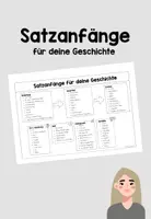 Vorschau - Arbeitsblätter - Satzanfänge & Beispiele für Geschichten - Deckblatt