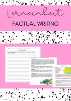Vorschau - Unterrichtsreihen - Lerneinheit Factual Writing / Schreiben - Deckblatt