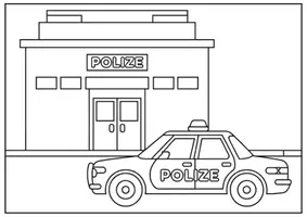 Vorschau - Mal- und Bastelvorlagen - Polizeiwache Ausmalbilder für Kinder Kunst & Malvorlagen Klasse 1 bis 4 Grundschule - Seite 1